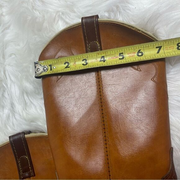 Vintage Dingo leather tan western cowboy Boots stitch accents SZ 10.5D main image 10